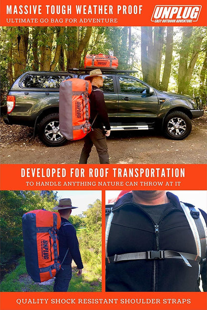 Ultimate Adventure Bag -1680D Heavy Duty Waterproof Travel Duffel Bags for Camping, Motorcycle Dry Bag, Waterproof Bags for Boating, Waterproof Duffle Backpack,Tactical Duffle Bag