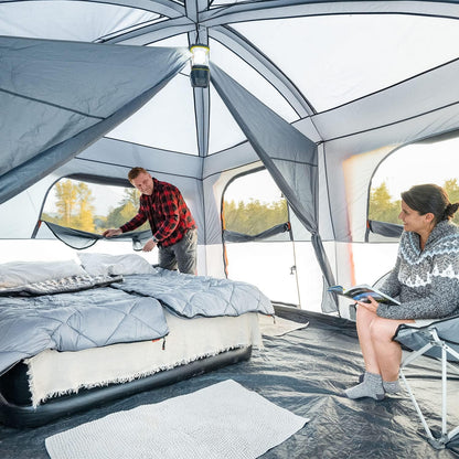 Straight Wall Cabin Tents | 10 Person / 11 Person / 12 Person Large Multi Room Family Tents for Car Camping & Outdoor Adventures