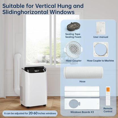 14000 BTU Portable Air Conditioners with Remote Control, 3-in-1 Free Standing Cooling AC Unit with Fan & Dehumidifier, Cools Room up to 700 sq.ft, Smart/Sleep Mode,3 Speed,Auto Swing,24H Timer