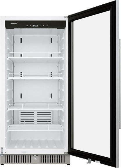 22" Wide 10.1 Cu. Ft. Commercial Beverage Merchandiser – Stainless Steel, Temp Alarm, Reversible Door