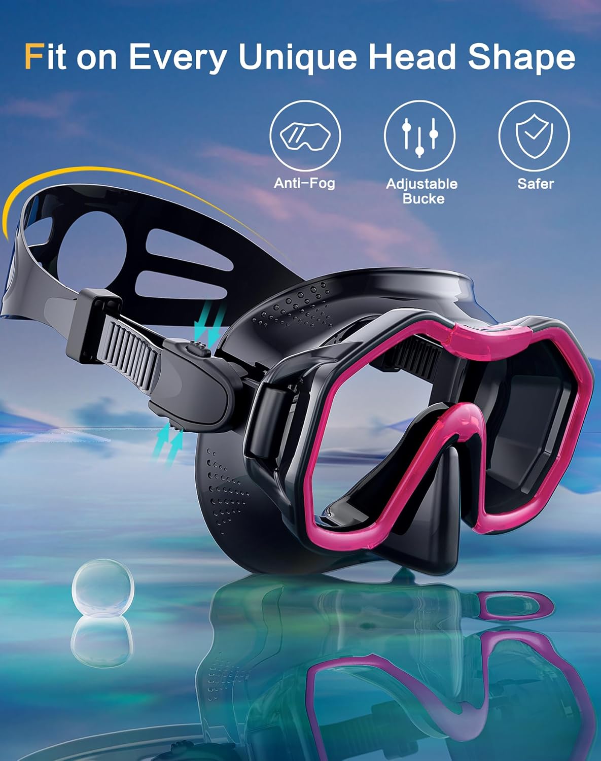 Snorkeling Gear for Adults, Dry-Top Snorkel Set, 180°Panoramic Wide View Diving Mask Breathing Freely Snorkel Mask for Snorkeling Scuba Diving Swimming Travel
