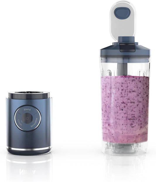 Portable Blender, Personal Blender, Ninja Blender, Smoothie, Blend, Ice Crush, 3 Programs, Cordless, 22oz removable Vessel, Dishwasher Safe, Leakproof, Sea Glass
