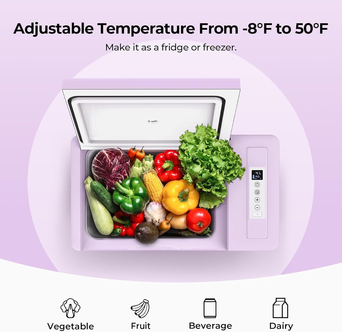 12 Volt Refrigerator 12V Car Fridge 23 Quart Portable Freezer Compressor Cooler 12/24V DC 110~240 Volt AC for Truck Van RV Camper SUV Travel Camping Road Trips Tailgating -7℉~50℉