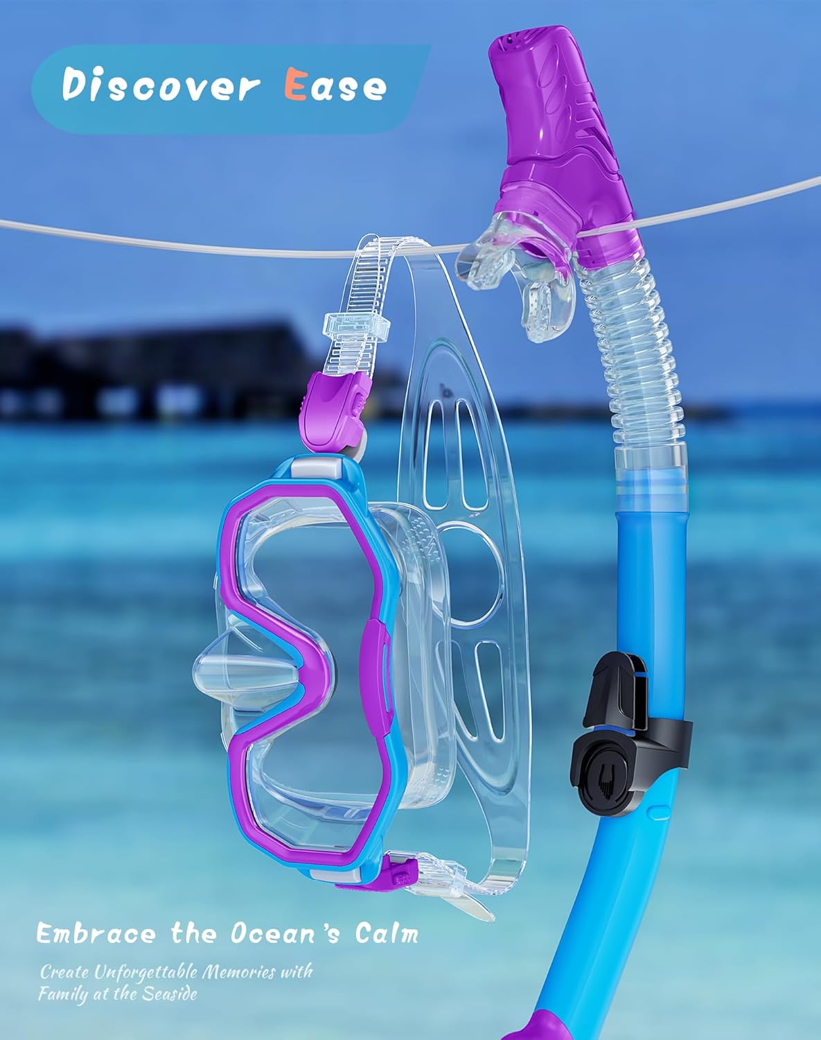 Snorkeling Gear for Adults, Dry-Top Snorkel Set, 180°Panoramic Wide View Diving Mask Breathing Freely Snorkel Mask for Snorkeling Scuba Diving Swimming Travel